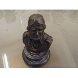 Bronze bust R.A.F pilot