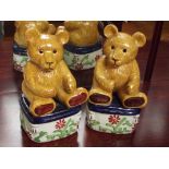 Pair of Staffordshire teddybears