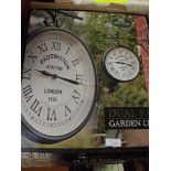 Dual faced garden clock