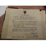 Certificate of recognition signed by Field Marshal