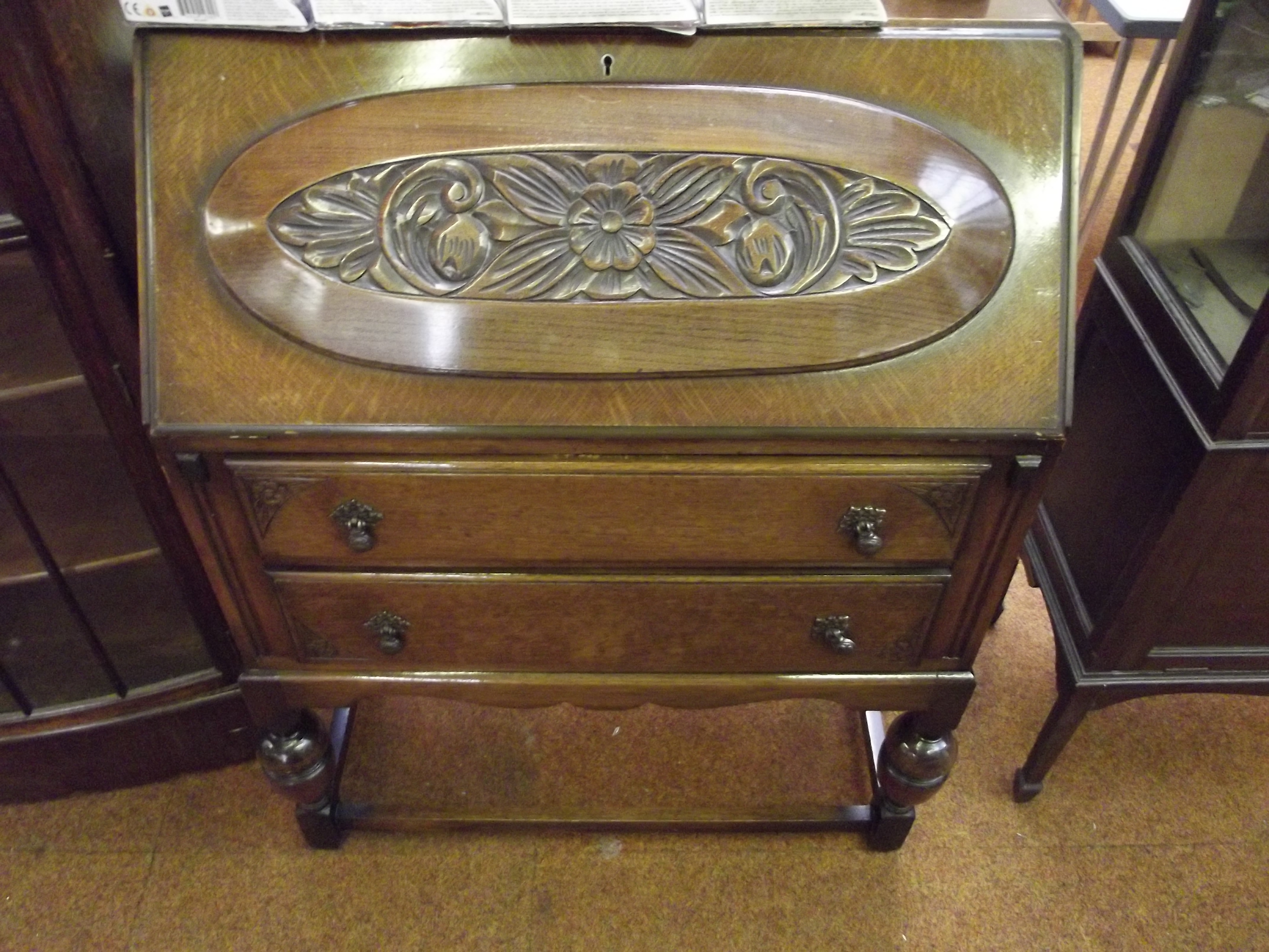 Oak writing bureau