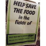 1950's Help Save Food in the Fields poster