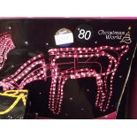 3D grazing reindeer rope light pink