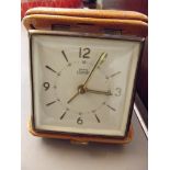 Smiths Empire travel alarm clock in leather case