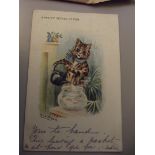 1903 Louis Wain postcard 'A Pretty Kettle of Fish'