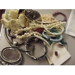 Assorted costume jewellery and watches