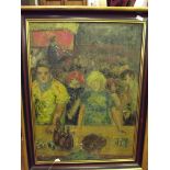 Framed Impressionist oil on canvas (then mounted o
