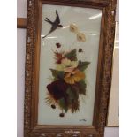 Gilt framed painting on glass, signed A.E Roby