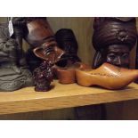 Collection of treen carved figures