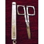 Silver case scissor holder