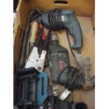 Box of power tools and others