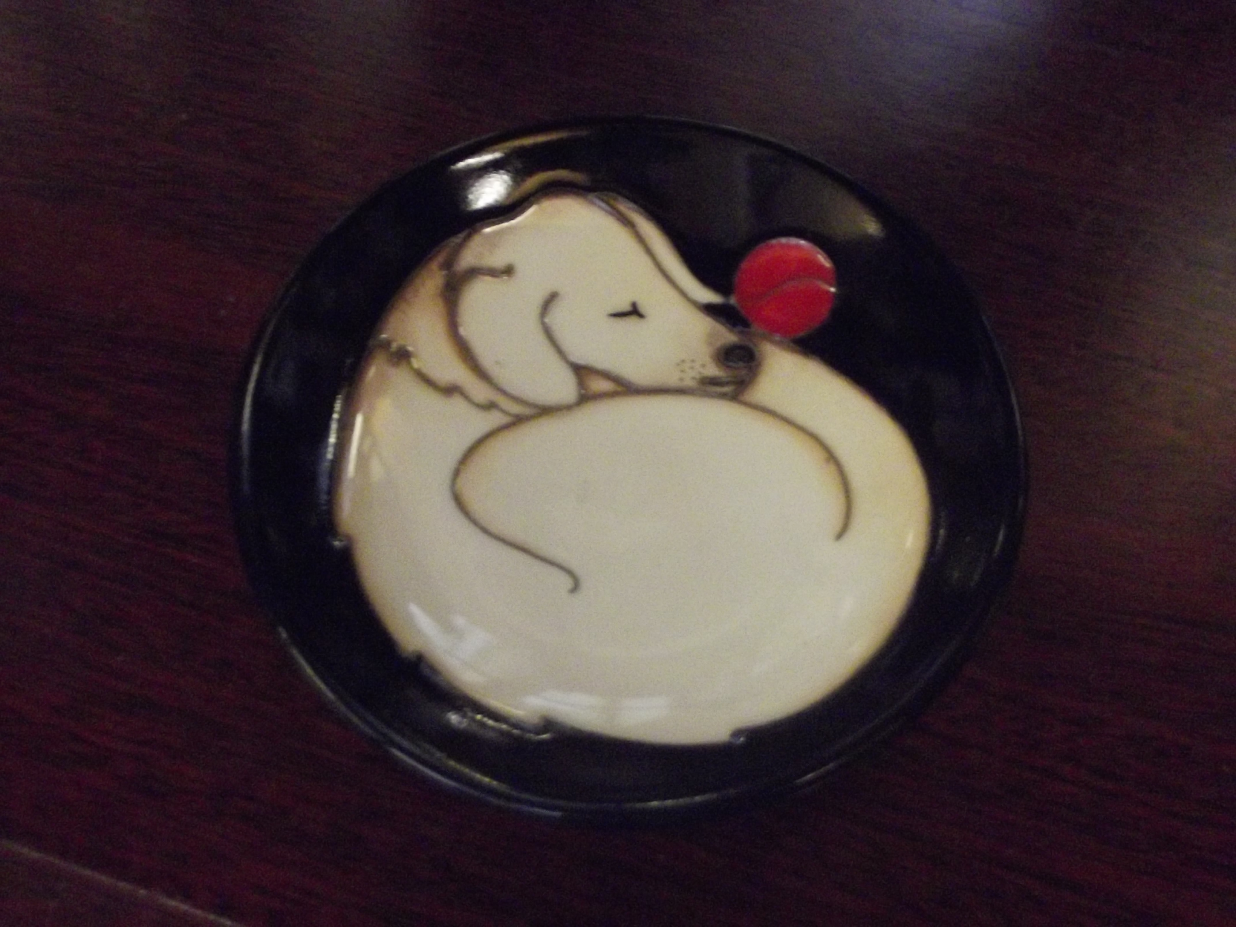 Moorcroft coaster, dog tired