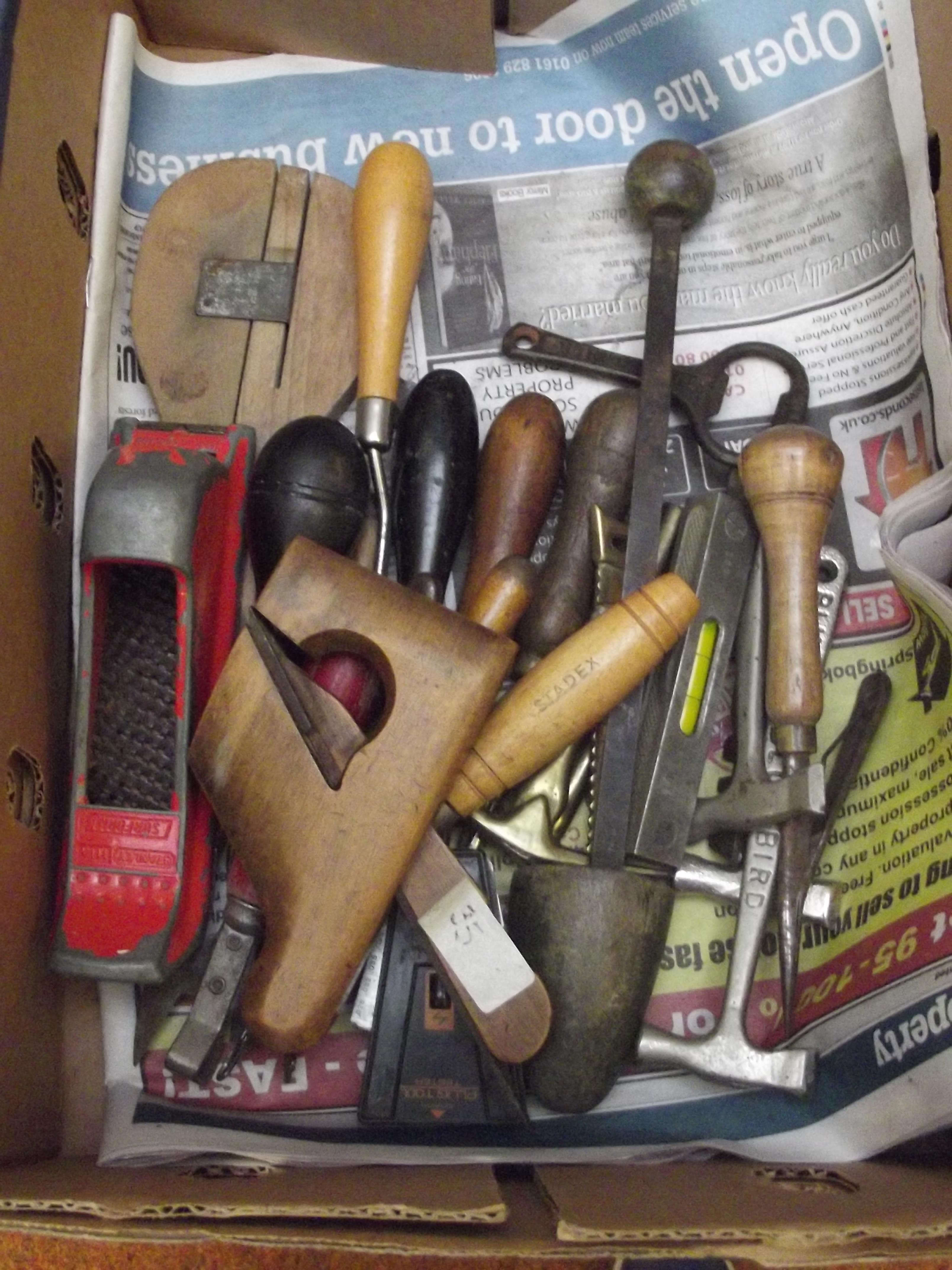 Box of wood working tools