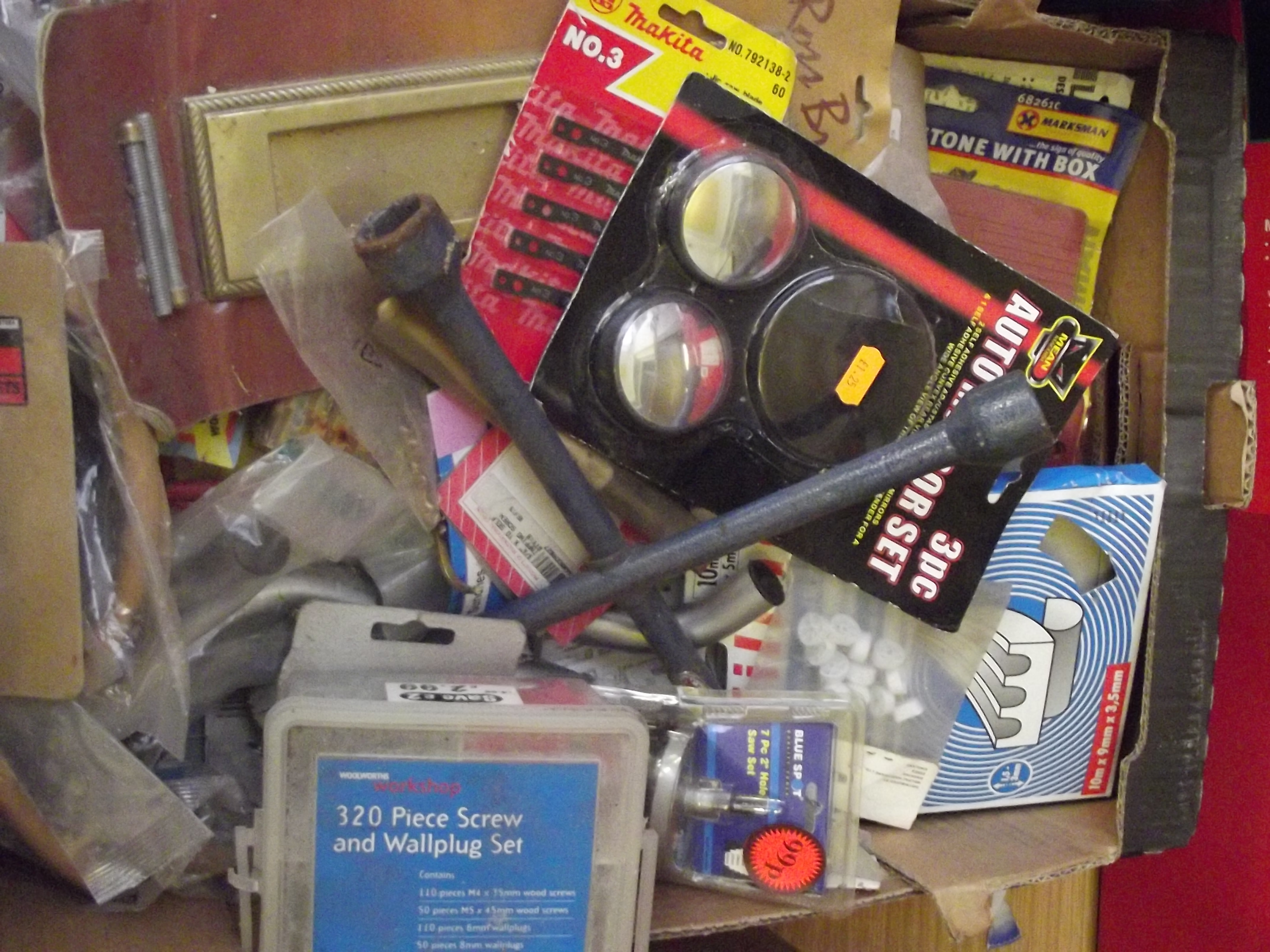 Mixed box of tools and other hardware equipment