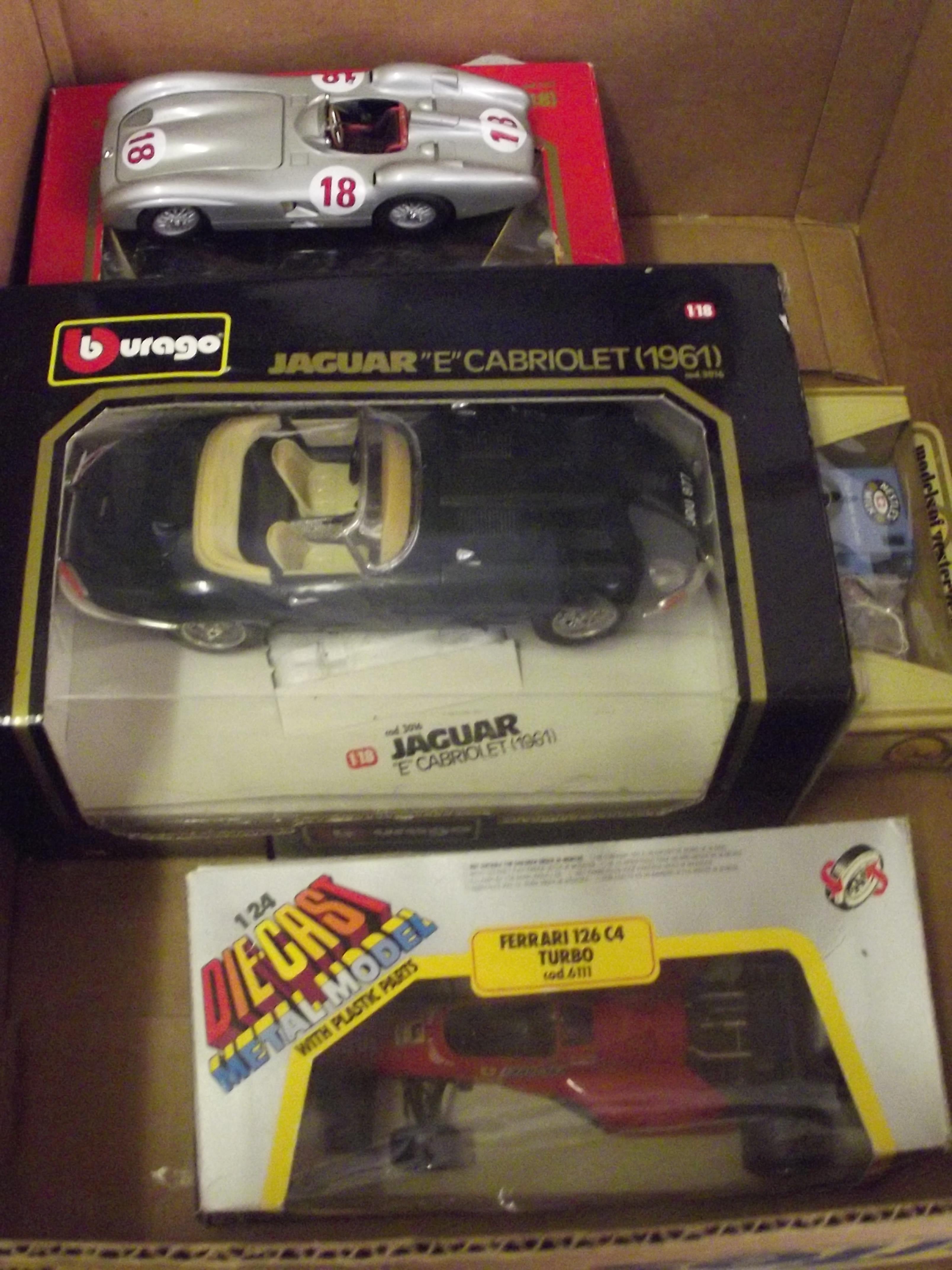 Box of collectable cars