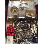 Box of costume jewellery to include an automatic w