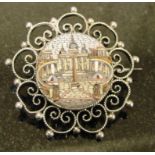 A Roman mosaic silver set brooch depicting St Peter's;