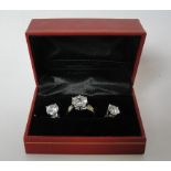 An 18ct moissanite solitaire;