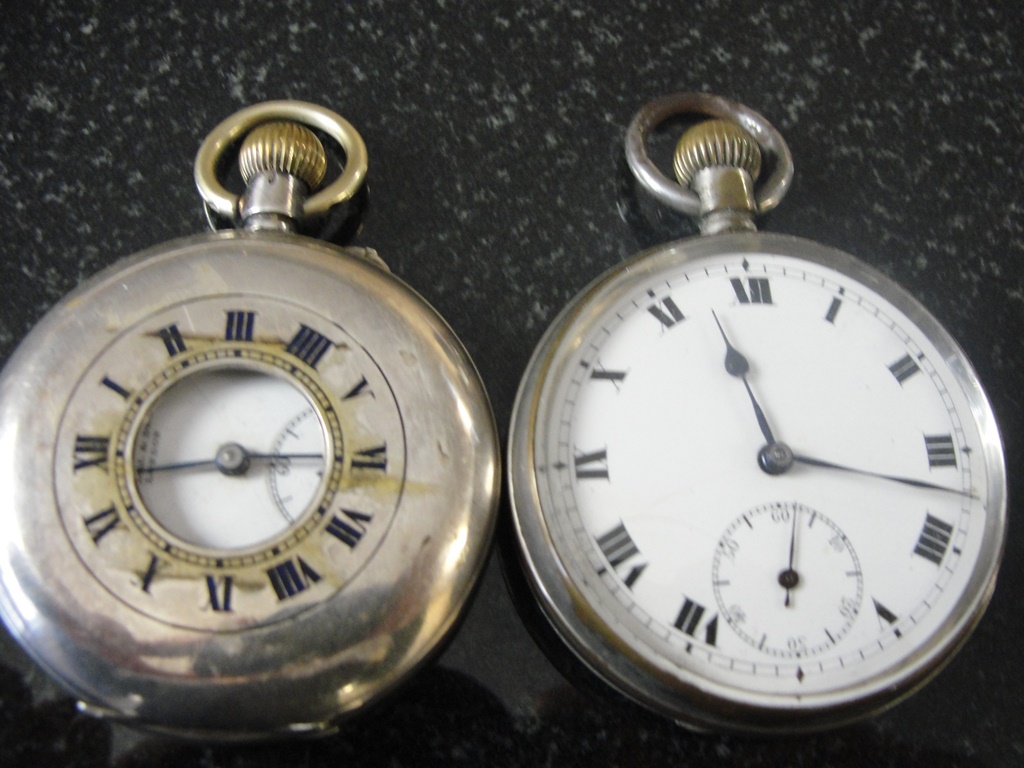 Two pocket watches to inc a HM silver half-hunter