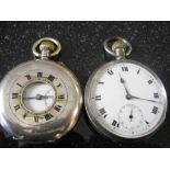 Two pocket watches to inc a HM silver half-hunter