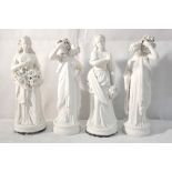A set of four Parian ware figures depicting the seasons