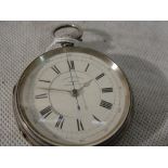 A HM silver centre seconds chronograph: Chester case