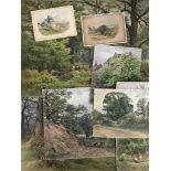 Frederick George Reynolds (1828-1921): Nine unframed watercolour studies, landscape subjects,