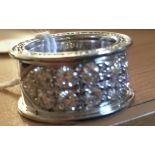 An 18ct tube cut diamond encrusted ring,