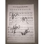 Artic Monkeys music score 'Bet You Look on the Dance Floor', signed in black ink by Alex Turner,