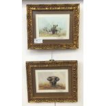 A pair of hand-signed colour prints by David Shepherd: elephant and rhino subjects,