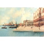 Andrea Biondetti (Italian, 1851-1946):
Venice, before the Doge's Palace, watercolour,