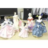 Five Royal Doulton ladies: 'Rebecca', 'Invitation', 'Veronica',