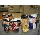 A quantity of toby jugs by Doulton; together with a set of 'Richman,