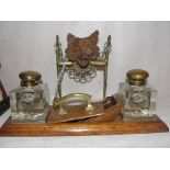 An early 20th century Black Forest-style inkstand