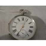 A Victorian HM silver large pocket watch retailed by H Samuel