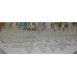 A large collection of glassware to inc glasses, decanter, sweets bowls etc.