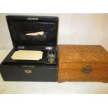 A leather writing box;