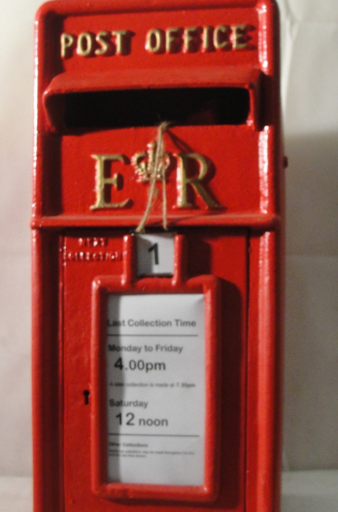 A cast-iron letter box