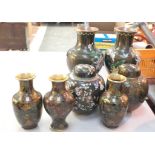 A quantity of 20th century cloisonné to inc ginger jars,