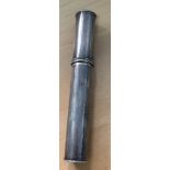 A French silver sealing wax or bodkin holder case of plain form,