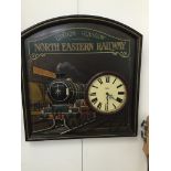 A North Eastern Railway reproduction  plaque with clock