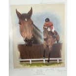 A large collection of unframed horse racing prints,