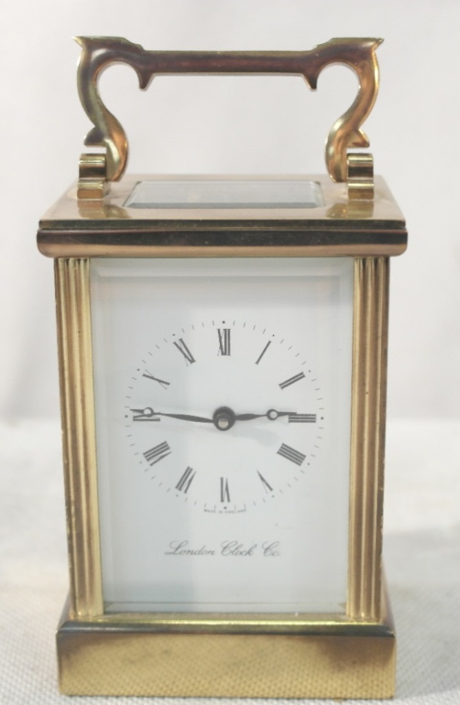 A 20th century brass carriage clock