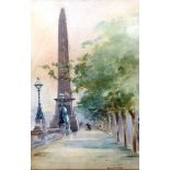 Lucy Winifred Macdonald (Née Cary, 1872-1951):  Cleopatra's Needle, the Embankment, London,