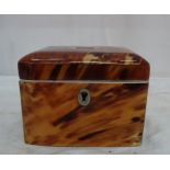 A George III tortoiseshell tea caddy