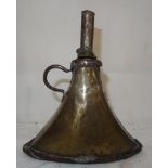 An 18th/19th century copper & brass powder flask