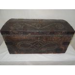 A 19th century studded dome chest