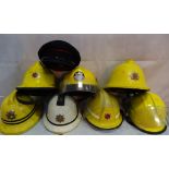 8 X UK Fire Helmets to inc London and Herts etc