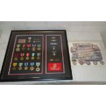 Framed US medals as issued to General Sherwood