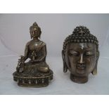 A bronze seated buddha;